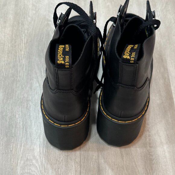 NWOT Doc Martens Jesy Sendal Leather Lace Up Flared Heel Boots Y2K Combat Moto - Picture 3 of 6